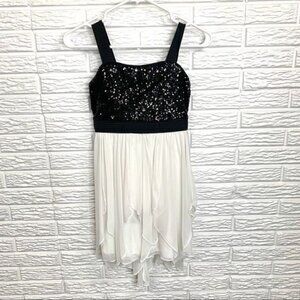 5/$25 Sequin Hearts Black White Sequined Dress